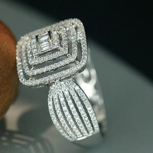 แหวนหมั้นทองคำขาวแท้ 18K แบรนด์ Aazuo ประดับเพชรธรรมชาติทรงบริลเลียนต์ 0.60 กะรัต รับรองโดย CCGTC สำหรับงานแต่งงานของผู้หญิง - Product Image 2