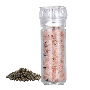 Factory Stock Sea Salt Grinder & Shaker 100ml Glass Bottle Salt and Pepper Mills With Plastic PC Grinder Lid Carton Packing