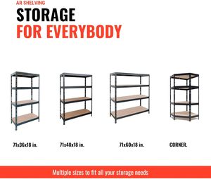 Estantería de Esquina Ajustable Serie <span class=keywords><strong>AR</strong></span> <span class=keywords><strong>Shelving</strong></span> Garage de 24 Pulgadas 500 lb. Capacidad por nivel, 4 niveles independientes - Product Image 3