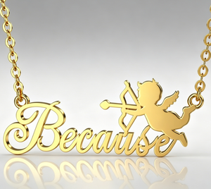 Collar Personalizado con Nombre <span class=keywords><strong>de</strong></span> Cupido, Collar <span class=keywords><strong>de</strong></span> Acero Inoxidable <span class=keywords><strong>para</strong></span> <span class=keywords><strong>Mujer</strong></span>, Joyería <span class=keywords><strong>de</strong></span> Moda, Cadena con Colgante <span class=keywords><strong>de</strong></span> Iniciales Personalizadas - Product Image 1