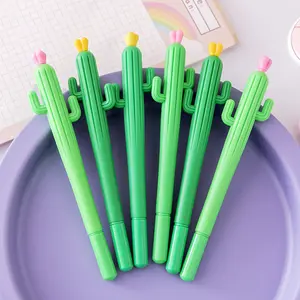 ปากกาเจลการ์ตูนทรงกระบองเพชรสีเขียวสำหรับเด็ก,ปากกาสุดสร้างสรรค์ของขวัญส่งเสริมการขายสไตล์เกาหลีน่ารัก