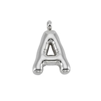 Bijoux à bricoler soi-même Anti-ternissement étanche 14K 18K or plaque en acier inoxydable lettre pendentif bulle grande breloque initiale