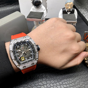 High-end men's mechanical <b>watch</b>, tonneau-shaped titanium diamond-<b>set</b> automatic mechanical <b>watch</b> 030 - Product Image 5