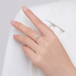 Mode classique <span class=keywords><strong>D</strong></span> couleur 925 argent Sterling coeur coupe Moissanite bague pour femmes bijoux - Product Image 3