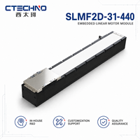 CTECHNO SLMF2D-31-440 Plataforma de Posicionamiento Lineal de un Solo Eje con Motor Lineal Integrado, 2.5m/s, Carrera de 440mm