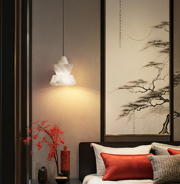 Switch Control Dining Table Chandelier Luxury Indoor Marble Alabaster Hanging Chandelier Light Lustre Pendente Mesa De Jantar