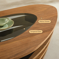 Table basse de luxe créative et moderne, table basse design irrégulière en bois pour salon, en vente