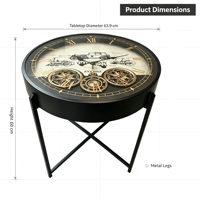 Horloge de table vintage 2-en-1 avec horloge murale décorative, style Roma industriel rétro, pour salon et maison