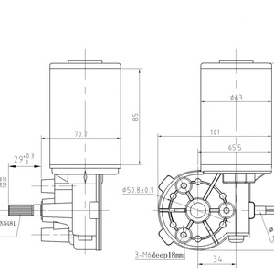 Motorreductor de tornillo sin fin de CC de 12 V con imán permanente y voltaje de 24 V/36 V/48 V/220 V - Product Image 5