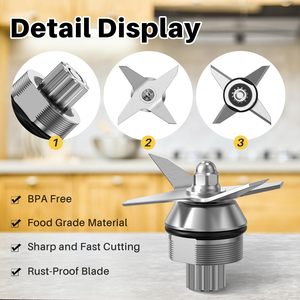 <span class=keywords><strong>Kit</strong></span> de Cuchillas de Repuesto para Licuadora Compatible con la Serie Vita-mix 5200, Llave de Vaso para Recipientes de 32oz y 64oz - Product Image 4