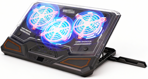 <span class=keywords><strong>Support</strong></span> de refroidissement pour <span class=keywords><strong>ordinateur</strong></span> <span class=keywords><strong>portable</strong></span> à faible bruit avec 3 ventilateurs RGB, réglable sur 6 niveaux, avec <span class=keywords><strong>support</strong></span> de téléphone pour ordinateurs portables de 10 à 17 pouces - Product Image 3