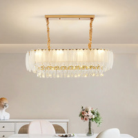 Lustre contemporain en fer à feuilles de cristal LED encastré IP65 de luxe moderne pour salon et salle à manger