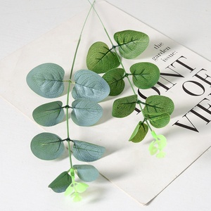 JCF388 nouveauté vente en gros tige unique artificielle ronde 34cm feuille d'eucalyptus avec baie vraie touche pour le jardin - Product Image 3