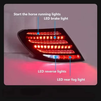 Feux arrière HETOP W204 2007-2014 Classe C, feux arrière LED améliorés, feux de freinage, feux de recul, clignotants dynamiques modifiés pour Benz