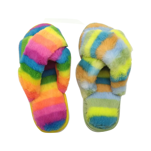 <span class=keywords><strong>Ciabatte</strong></span> da donna all'ingrosso punta aperta <span class=keywords><strong>con</strong></span> pantofole da casa antiscivolo a strisce di colore morbido - Product Image 4