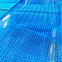 Film LED holographique 3D transparent, fin et flexible, pour affichage publicitaire couleur intégrale, avec fixation adhésive sur verre pour usage intérieur