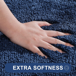 Luxury Soft <strong>Navy</strong> Tufted Washable Bathroom Runner <strong>Mat</strong> Water Absorbent Anti Slip Polyester <strong>Bath</strong> Floor <strong>Mat</strong> for Elderly Home Hotel - Product Image 3