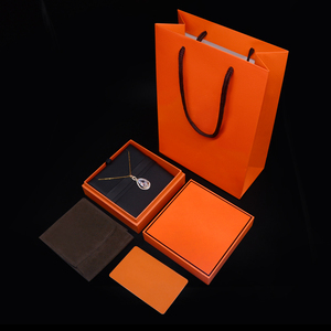 FORTE OEM <b>Orange</b> Wholesale Classic Jewelry Storage Packaging Box Unique Gift Box Packaging with Bag - Product Image 4