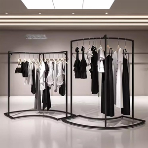 Đường cong hình dạng màu đen của phụ nữ quần áo hiển thị giá quần áo cửa hàng Kệ triển lãm thương mại quần áo hiển thị đứng - Product Image 1