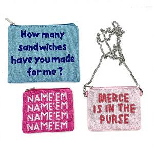 Monedero Compacto Unisex con Cuentas Bordadas, Monedero con Cremallera Hecho a Mano, Monedero Personalizado con Texto Divertido, Regalo de Moda de Diseñador, Venta al por Mayor - Product Image 1