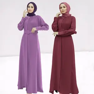 Manufacturer Well Made dress designs for eid ladies dark red and purple abaya for muslim wear