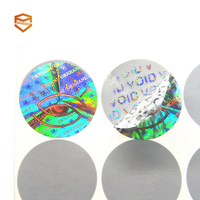 Autocollants holographiques adhésifs imperméables personnalisés de haute qualité, étiquettes d'emballage anti-contrefaçon, fonction de garantie annulée, ISO9001