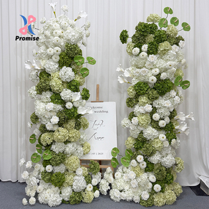 เสาดอกไม้ประดิษฐ์สีขาวคลาสสิกสำหรับตกแต่งงานแต่งงาน ดอกไม้ผสมทำมือ คุณภาพสูง ใช้ซ้ำได้ - Product Image 1