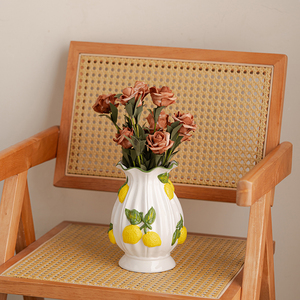 Jarrón Decorativo de Cerámica Creativo y Ecológico de Estilo Moderno Contemporáneo con Diseño de Limón, Jarrón para Flores Secas para Decoración del Hogar - Product Image 6