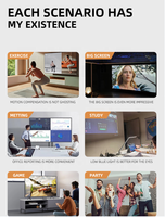 Proyektor Android Keystone Auto Focus Terbaru 2026 WiFi 6 BT Portabel Luar Ruangan 4K Anti Debu 1000ANSI Native 1080P