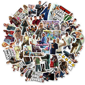 50 pièces jeu <span class=keywords><strong>Grand</strong></span> vol <span class=keywords><strong>Auto</strong></span> autocollants étiquette décorative pour bagages ordinateur portable guitare téléphone casque planche à roulettes autocollant étanche - Product Image 3