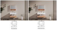 Gabinete de Baño con Espejo y Encimera de Mármol YIDA, Espejo LED, Lavabo de Cerámica, Diseño Moderno, Resistente al Agua