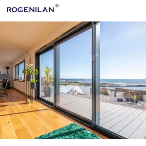 Portes coulissantes en aluminium pour balcon extérieur Rogenilan, portes vitrées, portes françaises avec moustiquaire, porte coulissante en verre - Product Image 3
