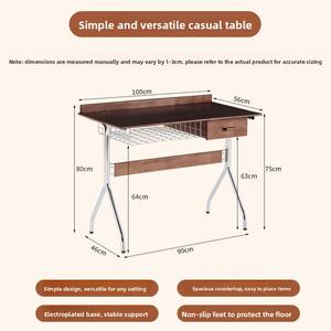 Escritorio de Madera Maciza Estilo <span class=keywords><strong>Bauhaus</strong></span> Vintage, Escritorio Simple Retro para Apartamento Pequeño, Mesa de Estudio para Oficina en Casa con Cajón, Escritorio SR - Product Image 5