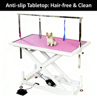 Table de toilettage pour animaux de compagnie électrique pliable en acier inoxydable, table de toilettage pour animaux de compagnie à hauteur réglable, table de toilettage électrique pour animaux de compagnie