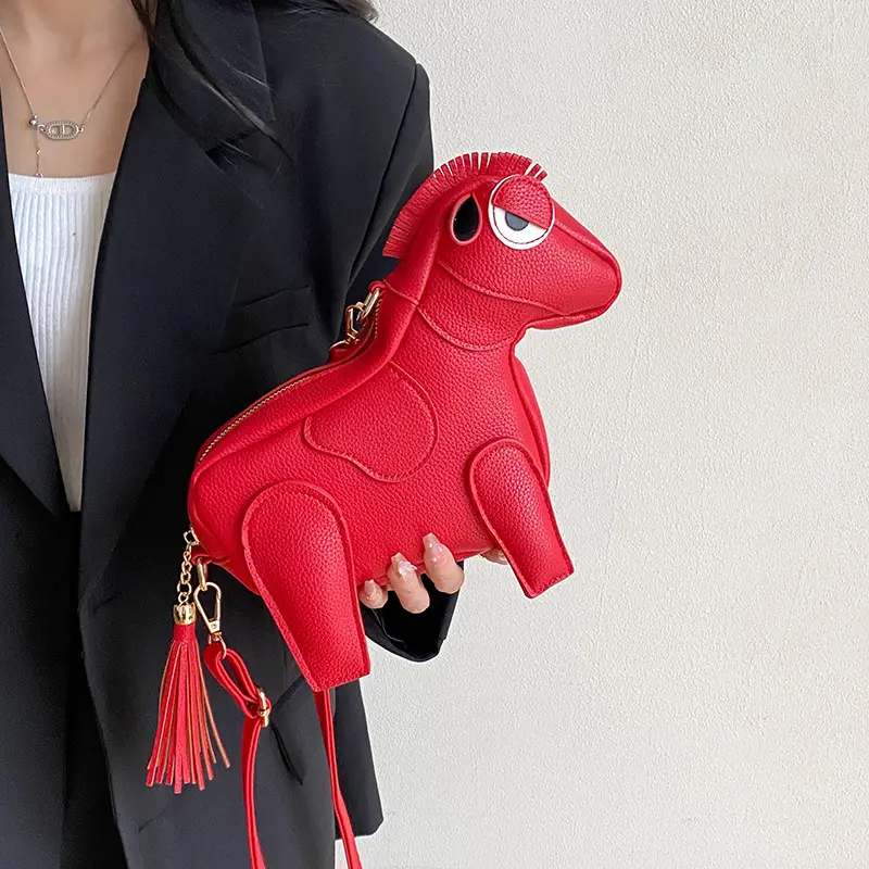 Sac à bandoulière en forme de cheval Animal personnalisé haut de gamme sac à bandoulière mignon femme avec frange