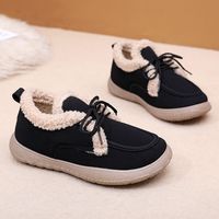Chaussures décontractées à lacets en suède pour femmes, vente en gros directe d'usine, chaussures plates décontractées en peluche