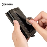 Dompet Kartu Kredit Bisnis TILONSTAR Berkualitas Tinggi dari Kulit & Aluminium dengan Fitur RFID Blocking