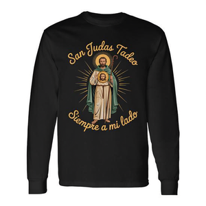 Camiseta de manga larga San Judas Tadeo, diseño religioso siempre a mi lado - Product Image 2