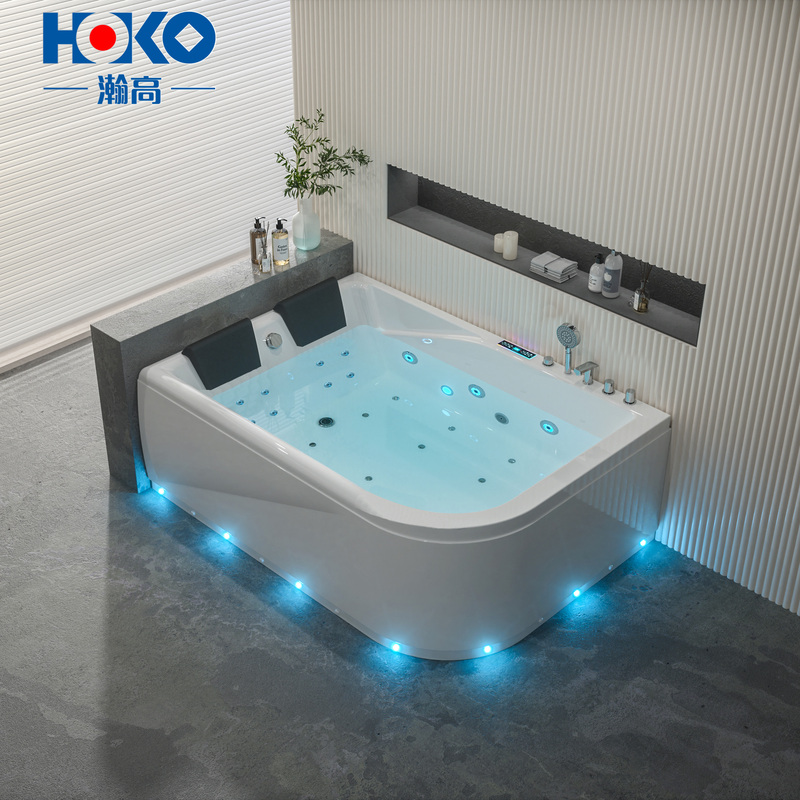 Sleek White Acrylic Freestanding Soaking Bathtub