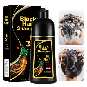 Tinte para el Cabello 3 en 1 Negro, Crema Permanente Natural para Colorear el Cabello al Instante, Sin Amoníaco, Fácil Cobertura de Canas, Cosmético Capilar de Larga Duración - Product Image 1