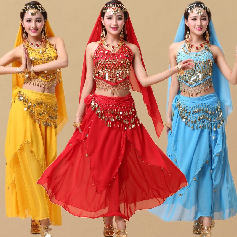 Costume Danza Del Ventre Per Bambina E Ragazza – Set Crop Top Con Frange + Pantaloni Lunghi, Abito Indiano Per Halloween E Carnevale, Colore Rosa