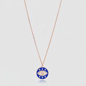 Bleu Émail Zircon Pierre Oeil Conception Charme Pendentif En Gros 925 Bijoux En Argent Sterling - Product Image 2