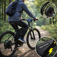 Kit de conversion de vélo électrique avec moteur à moyeu 2000W, batterie triangulaire 52V 20Ah, compatible avec les roues de 27,5 et 29 pouces