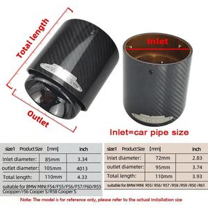 Sypes sợi carbon xả tip <span class=keywords><strong>Muffler</strong></span> cho Mini Cooper S F54 F55 F56 F57 F60 R55 R56 R57 R58 R59 R61 Mini xả tip cho xe ô tô - Product Image 2