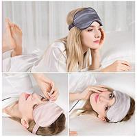 Masque de sommeil en satin de soie avec logo personnalisé, cache-yeux occultant, bandeau élastique réglable, pour les voyages et la sieste, pour femmes et hommes