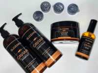 Ensemble de soins capillaires de luxe personnalisés en gros : Masque capillaire protéiné au caviar, sérum capillaire, shampoing et après-shampoing, marque privée