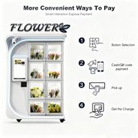 Distributeur automatique de fleurs avec système de réfrigération Surveillance à distance des données 24/7 Magasin de fleurs sans pilote
