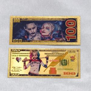 Billet de banque de collection Suicide <span class=keywords><strong>Squad</strong></span> Joker Harley Quinn en feuille d'or – Cadeau souvenir pour fans - Product Image 2