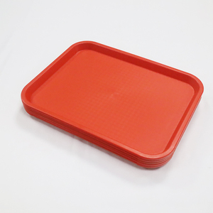 Bandeja de servicio de comida rápida rectangular naranja duradera de 14 pulgadas Bandeja de plástico PP elegante y duradera - Product Image 3
