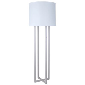 Lámpara de Pie Moderna para Oficina con Pantalla Redonda de Tela LED, Base de Hierro Grande, Acabado Níquel Cepillado, Estilo Decorativo Contemporáneo - Product Image 5